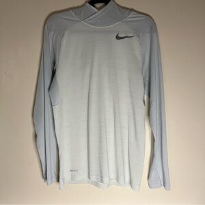 Nike Men's Light Gray Long Sleeve Dri-FIT Performance Top